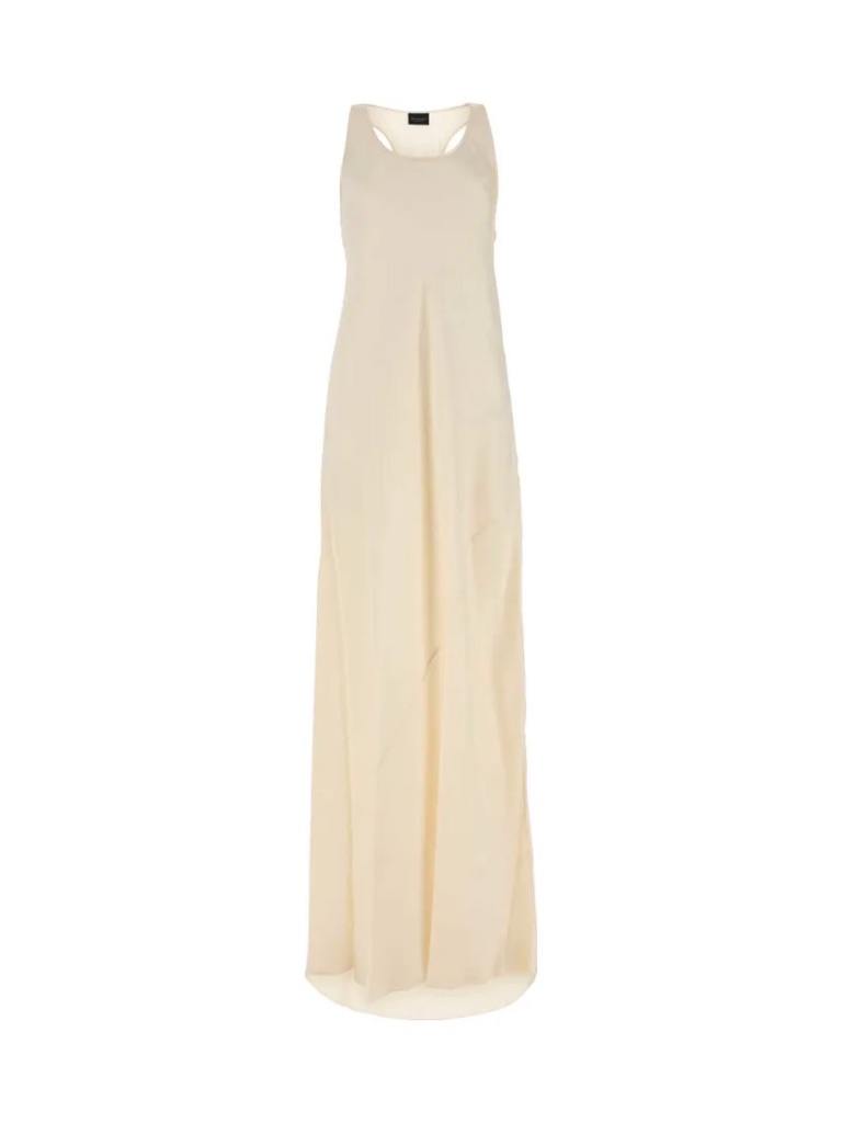 Balenciaga Ivory Satin Long Dress Size 40 (Fr)